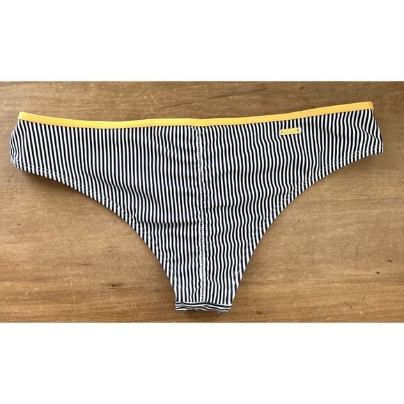 Eidon Womens Rebel Bikini Bottom Swimwear Navy Blue Stripe Size M NEW - Picture 2 of 4